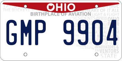 OH license plate GMP9904