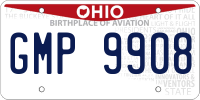 OH license plate GMP9908