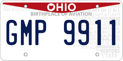 OH license plate GMP9911