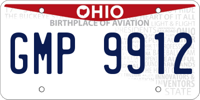 OH license plate GMP9912