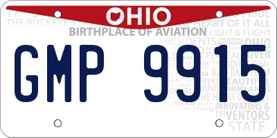 OH license plate GMP9915