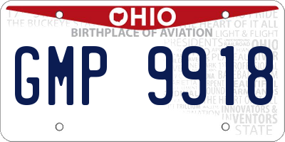 OH license plate GMP9918