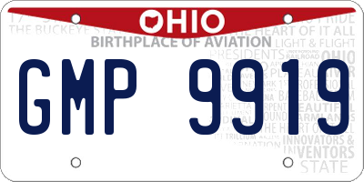 OH license plate GMP9919