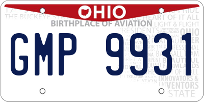 OH license plate GMP9931
