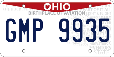 OH license plate GMP9935