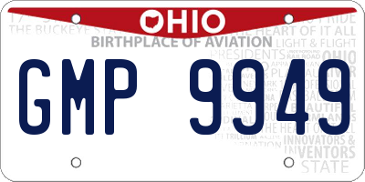 OH license plate GMP9949
