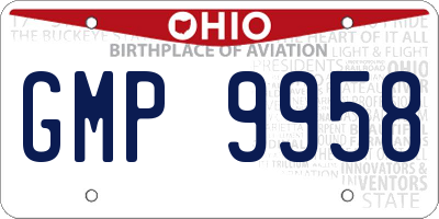 OH license plate GMP9958