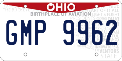 OH license plate GMP9962