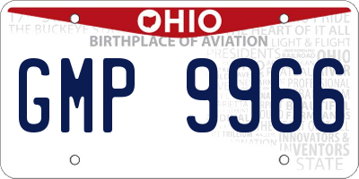 OH license plate GMP9966
