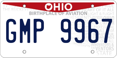 OH license plate GMP9967