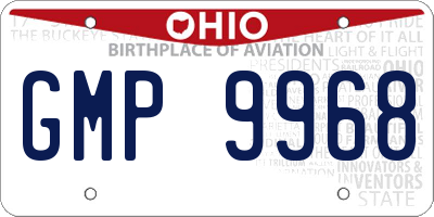 OH license plate GMP9968