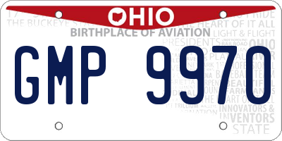 OH license plate GMP9970