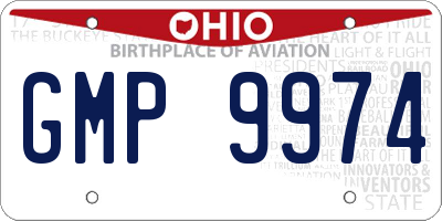 OH license plate GMP9974