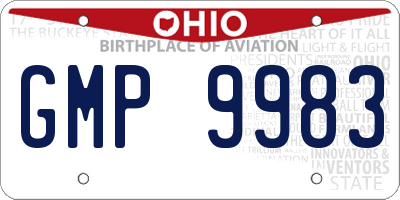 OH license plate GMP9983