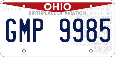 OH license plate GMP9985