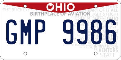 OH license plate GMP9986