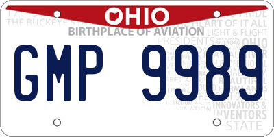 OH license plate GMP9989