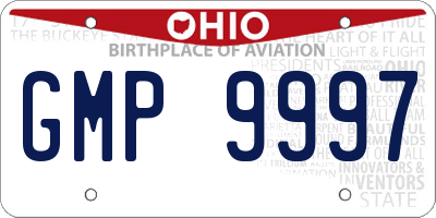 OH license plate GMP9997