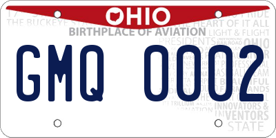 OH license plate GMQ0002