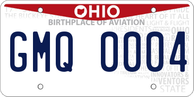 OH license plate GMQ0004