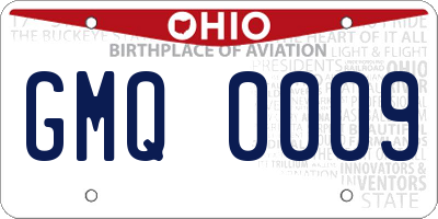 OH license plate GMQ0009
