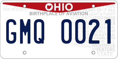 OH license plate GMQ0021