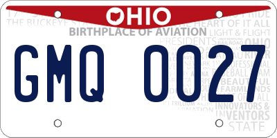 OH license plate GMQ0027