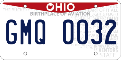 OH license plate GMQ0032