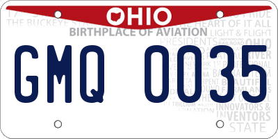 OH license plate GMQ0035