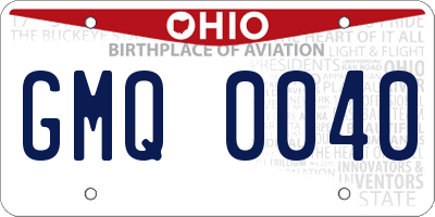 OH license plate GMQ0040