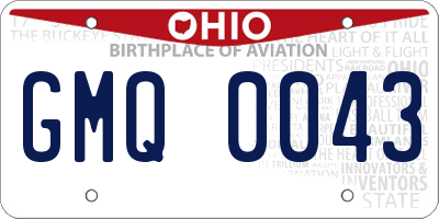 OH license plate GMQ0043