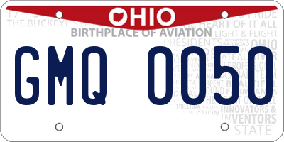 OH license plate GMQ0050