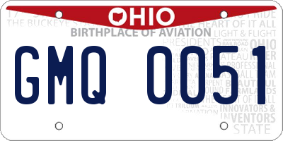 OH license plate GMQ0051