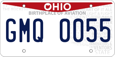 OH license plate GMQ0055