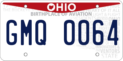 OH license plate GMQ0064