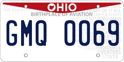 OH license plate GMQ0069
