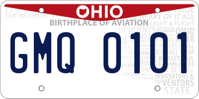 OH license plate GMQ0101