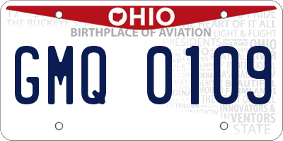 OH license plate GMQ0109