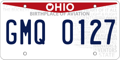OH license plate GMQ0127