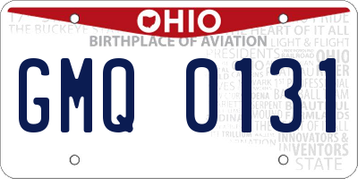 OH license plate GMQ0131