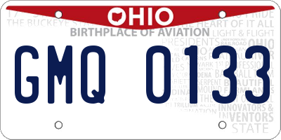 OH license plate GMQ0133