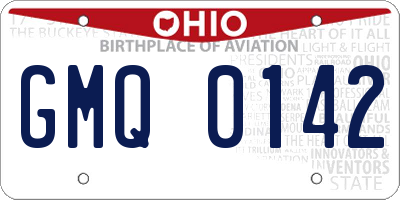 OH license plate GMQ0142
