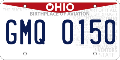 OH license plate GMQ0150