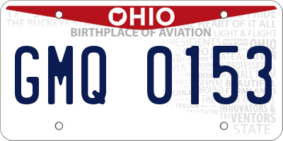 OH license plate GMQ0153