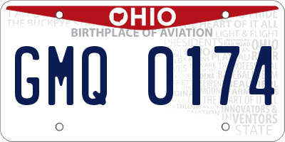 OH license plate GMQ0174