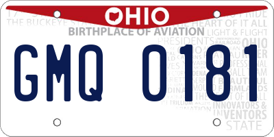 OH license plate GMQ0181