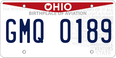 OH license plate GMQ0189