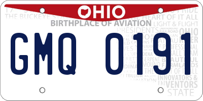 OH license plate GMQ0191