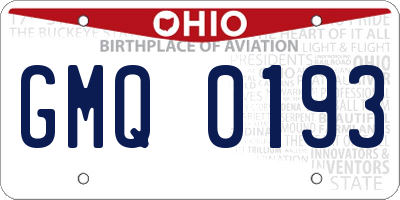 OH license plate GMQ0193