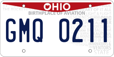OH license plate GMQ0211